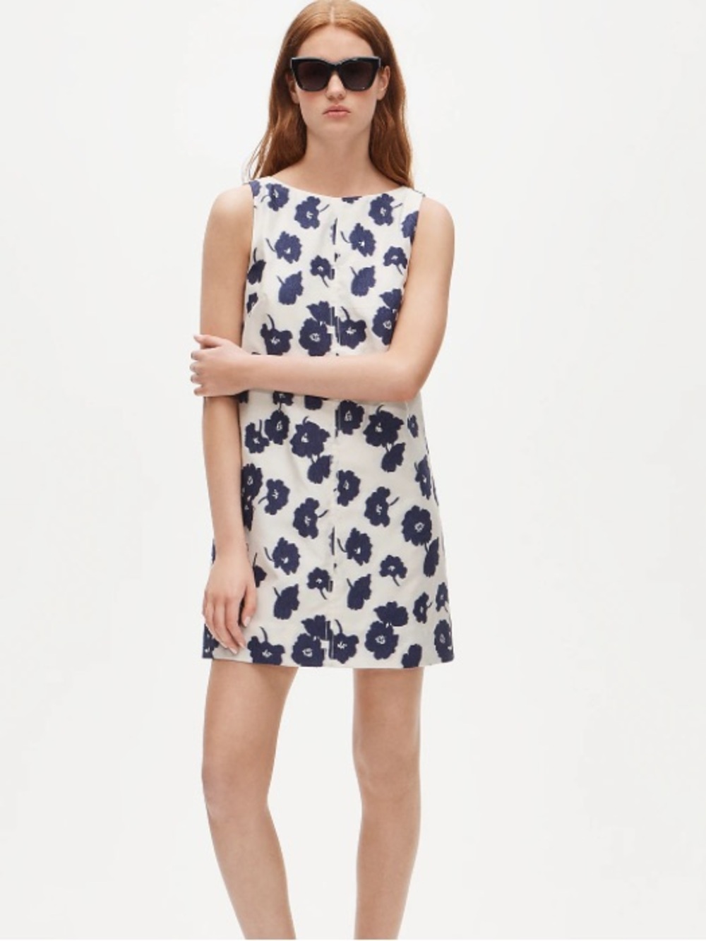 J crew Billie dress in blurred floral jacquard